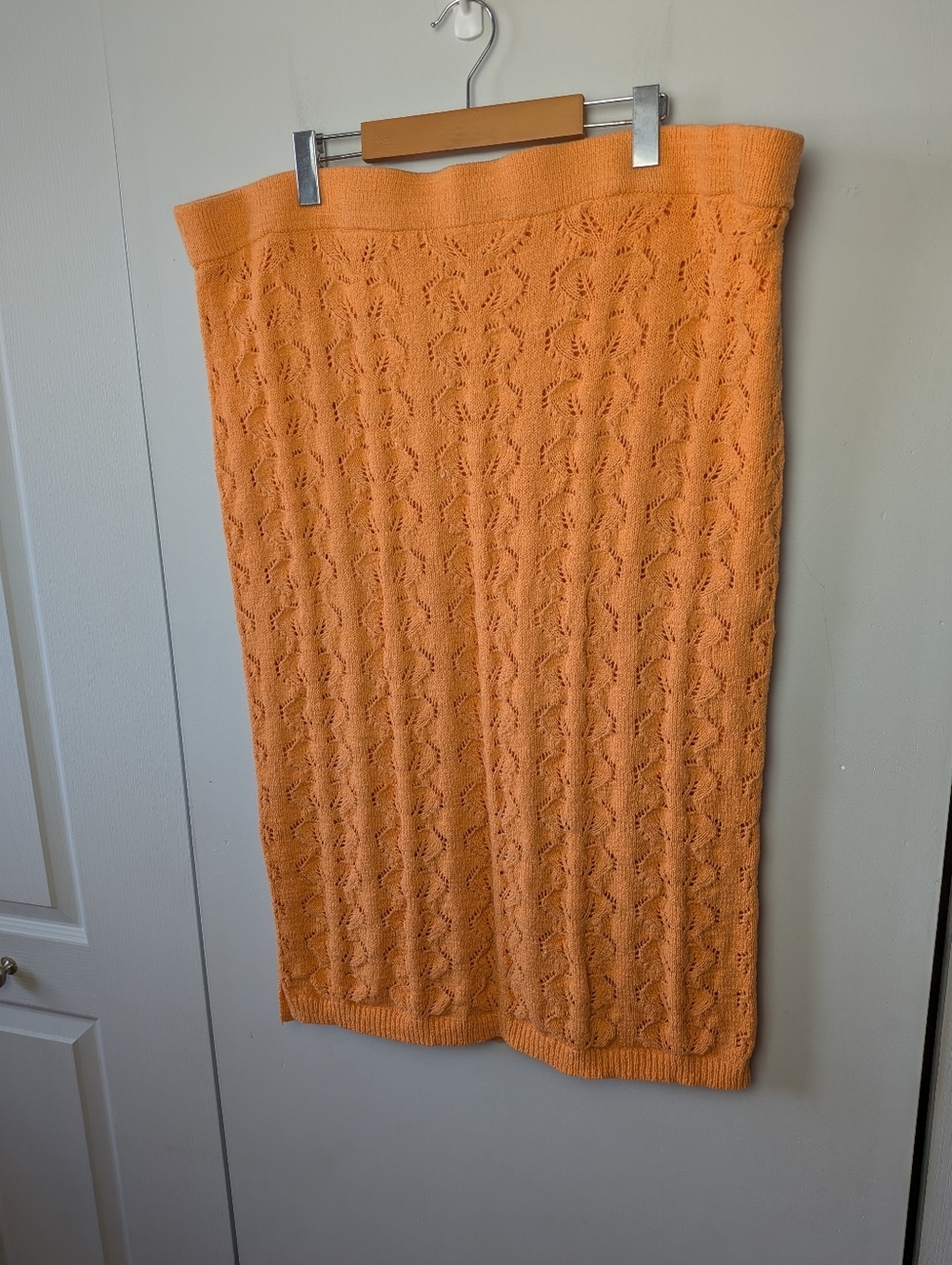 ADDITION ELLE Plus Size Crochet Midi Skirt Women Orange Size 4X Stretch Colorful - Picture 2 of 12
